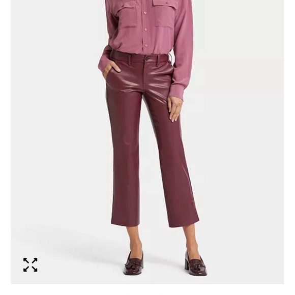 NYDJ Pants - NYJD Faux Leather Straight Ankle Pants